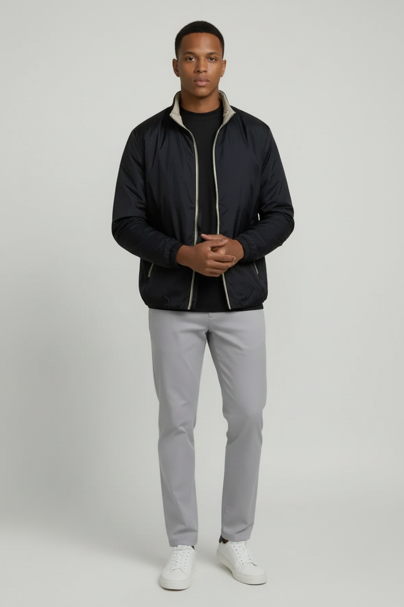 Christian - Dubbelzijdige heren jas - Polyester - Herfst / Lente