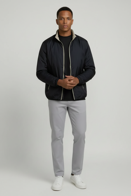 Christian - Dubbelzijdige heren jas - Polyester - Herfst / Lente