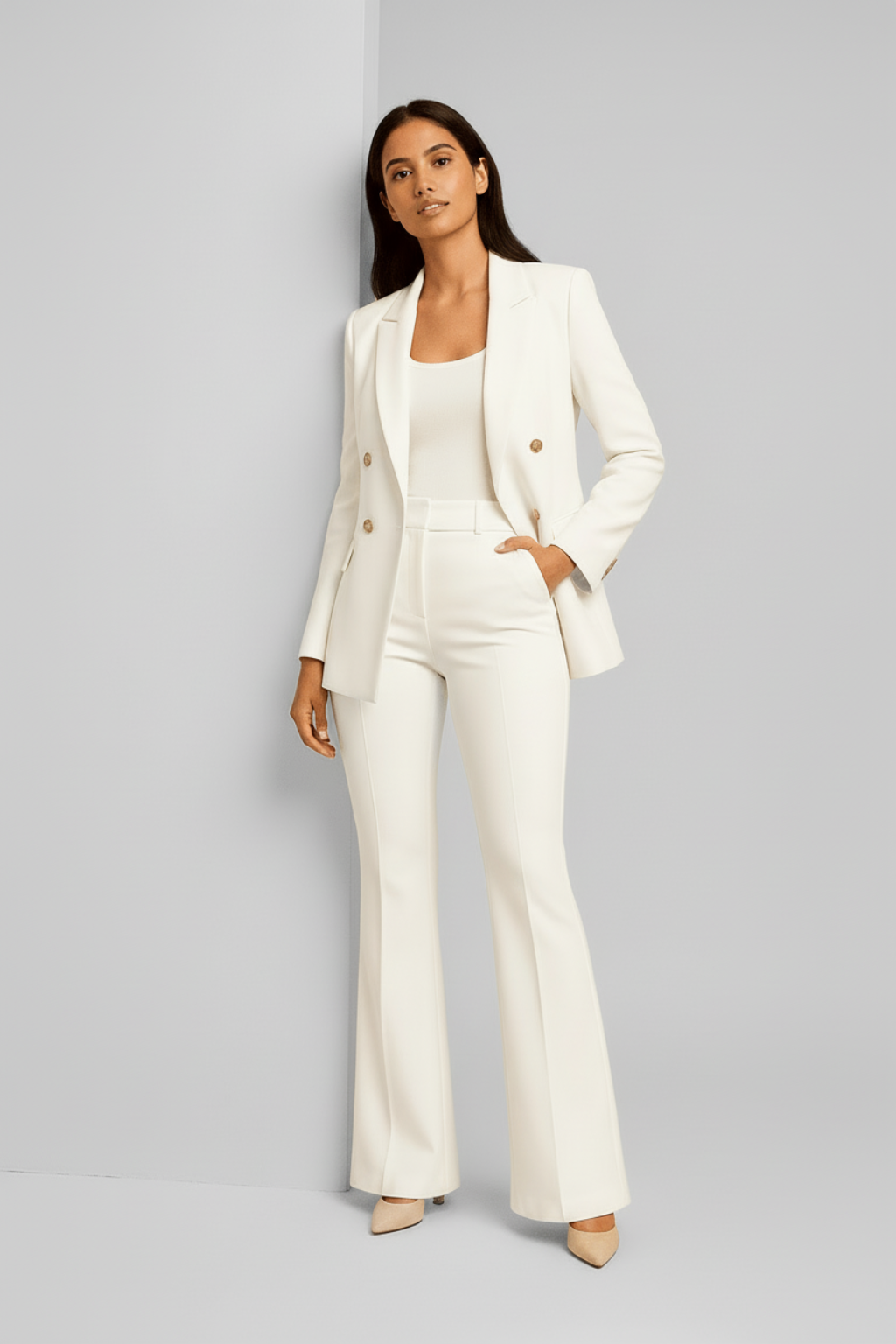 Cayetana – Elegante dames blazer set – Polymix – Getailleerd - stijlvol - Lente / Zomer / Herfst