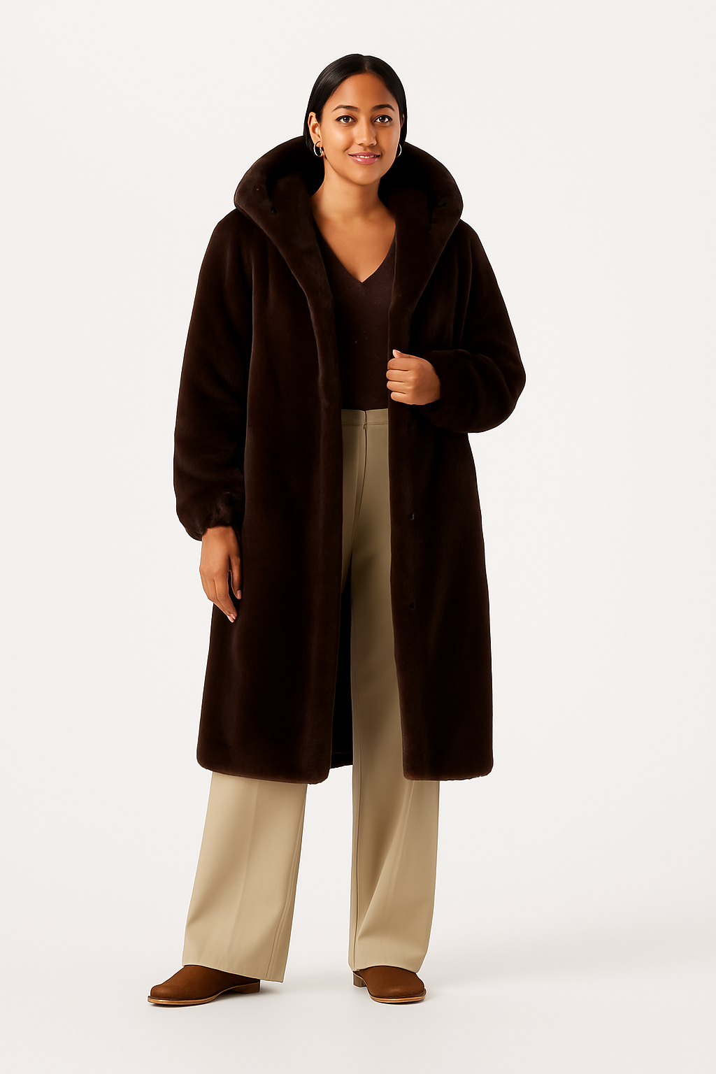 Ainara - Teddy jas - Polymix met kunstbont - Herfst / Winter