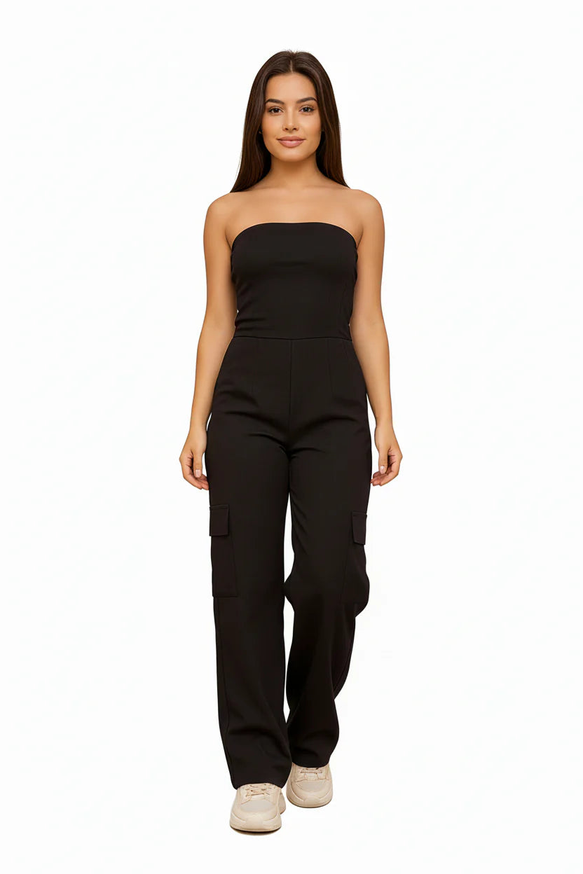 Angelina – Cargo jumpsuit voor dames – Stoer en comfortabel – Polymix – Alle seizoenen
